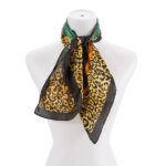 Stylish Leopard Print Silk Fashion Scarf- Elevate Your Look with Timeless Elegance