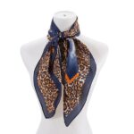 Stylish Leopard Print Silk Fashion Scarf- Elevate Your Look with Timeless Elegance