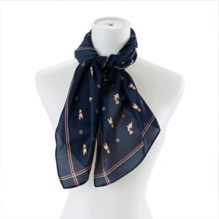 Adorable Puppy Pattern Silk Fashion Scarf- Elevate Your Look with Playful Elegance