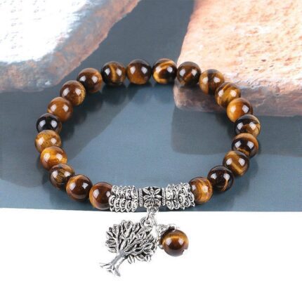 Tree of Life Natural Stone Bracelet- Simple Elegance with Symbolic Charm