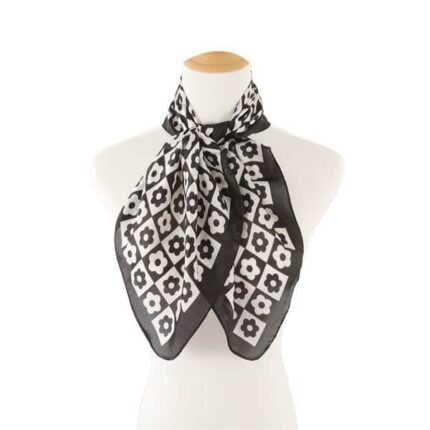 Groovy Daisy Silk Scarf- Embrace Retro-Chic Style with Floral Elegance