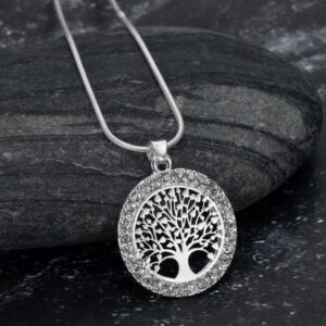 Celtic Tree of Life Pendant for Women with Cubic Zirconia