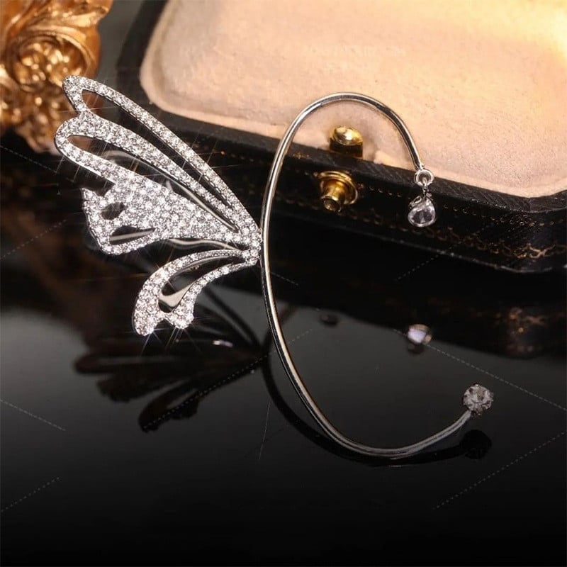 Rhinestone-Studded Sweet Butterfly Wings Earrings- Exquisite High-Quality Elegance