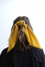 Dot and Floral Border Bandana Scarf- Elevate Your Style with Delicate Patterns