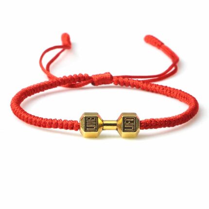 Originality Woven Dumbbell Alloy Bracelet- Unique Fitness Inspired Fashion