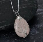 Celtic Tree of Life Pendant & Chain on Teardrop Semi-Precious Stone- Symbolize Eternal Connection with Nature’s Beauty