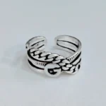 Chic 925 Sterling Silver Letter Rings for Women & Girls – Trendy INS-Inspired Retro Punk Chain Design | Lucky Gift Jewelry