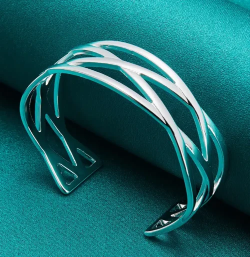 Exquisite Adjustable 925 Sterling Silver Bangle – Versatile Bracelet for Women, Stylish for Any Occasion