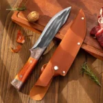Professional Stainless Steel Kitchen Knife Set- Boning Knife, Meat Cutter, and Butcher’s Grill Knife – Non-Slip Handle with Protective Covers Included