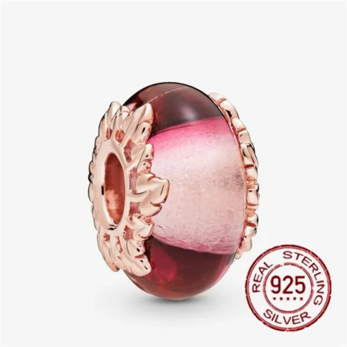 Gorgeous Rose Gold Flower Charm Beads – 925 Sterling Silver Jewelry Accents for Bracelets & Necklaces