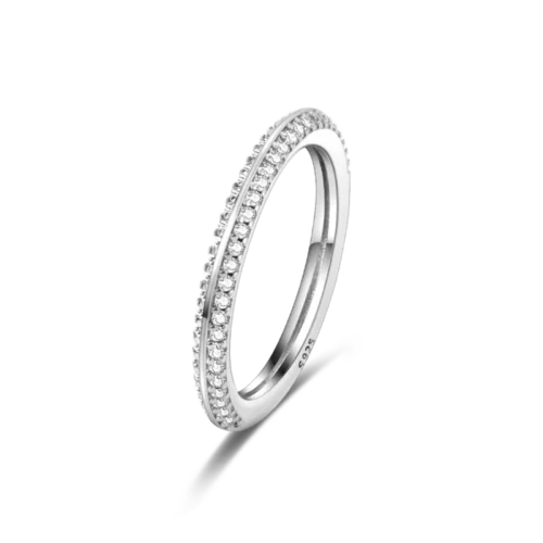 Exquisite 925 Sterling Silver Butterfly Ring – Geometric Round Shape Zircon Jewelry for Women