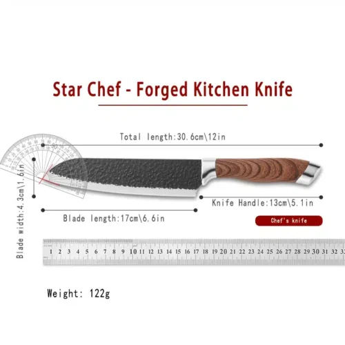 High-Quality Stainless Steel Kitchen Knife for Meat, Vegetables, and Roasting