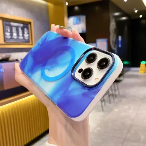 Dazzling Colors Pattern Magsafe Wireless Charging Phone Case: Luxury Protection for iPhone 11, 12, 13, 14, and 15 Pro Max Plus