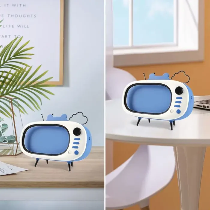 TV-Shaped Retro Phone Stand- A Cute and Nostalgic Desk Phone Holder for Dorms, Bedrooms, Desks, and Living Rooms – Keep Your Mobile Phone Stylishly Supported