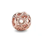 New Rose Gold Flower Charm Beads in 925 Sterling Silver - Elegant Jewelry Accents for Personalized Bracelets & Necklaces