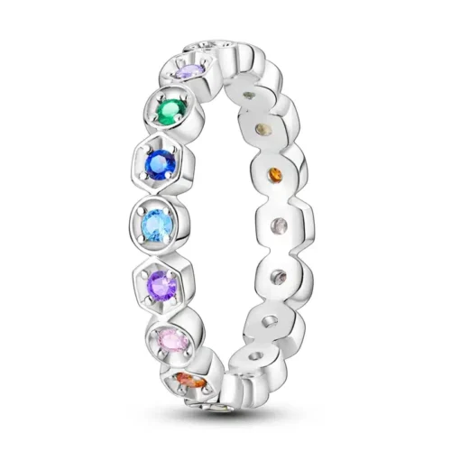 Exquisite 925 Sterling Silver Butterfly Ring – Geometric Round Shape Zircon Jewelry for Women