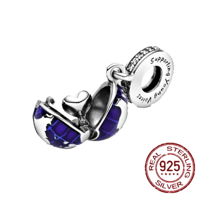 Blue Series Astronaut 925 Sterling Silver Charm - Compatible with Other Original Beads Luxury Bracelet and Necklace | Women's Trinket Jewelry