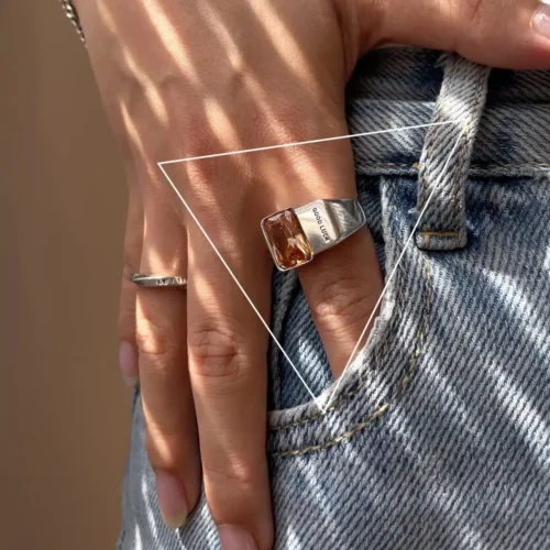 Stylish 925 Sterling Silver Letter Rings – Retro Punk Chain Design for Women & Girls, Lucky Gift Jewelry