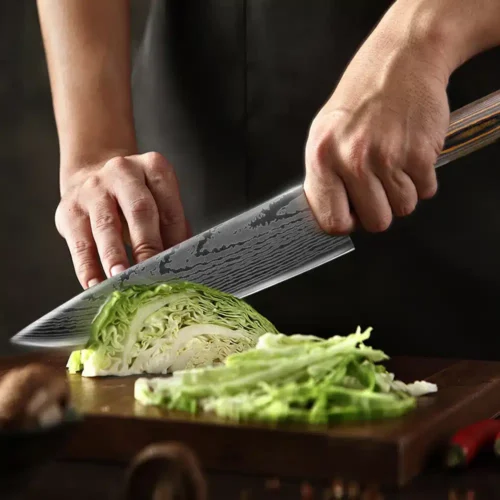Japanese Chef Knife Set - High Carbon Steel Blades with Laser-Cut Precision for Culinary Excellence