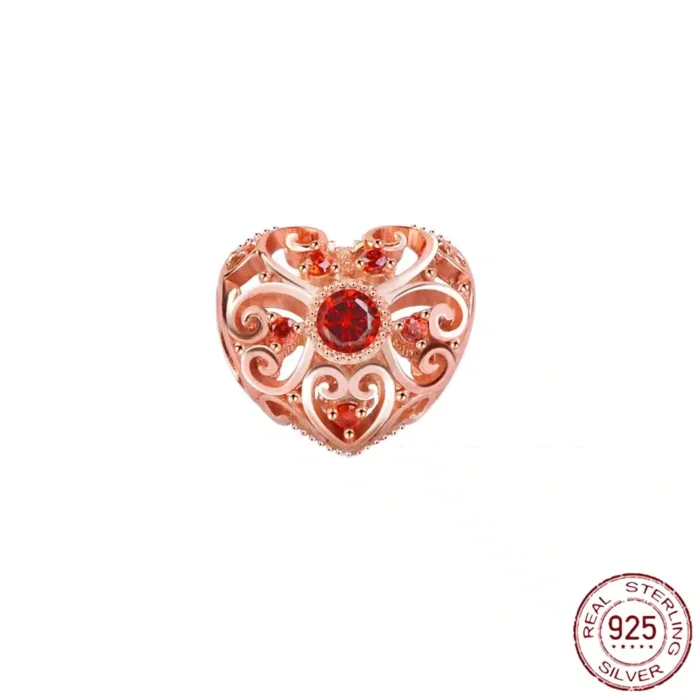 New Rose Gold Flower Charm Beads in 925 Sterling Silver - Elegant Jewelry Accents for Personalized Bracelets & Necklaces