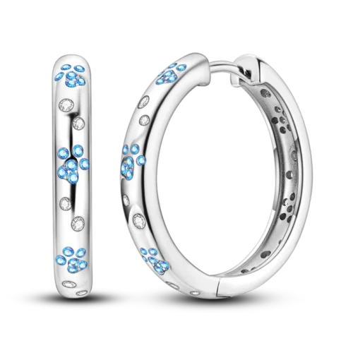 Genuine 925 Sterling Silver Love Feather Hoop Earrings – Compatible with Original Charms | Elegant Stud Jewelry Gifts for Women & Girls