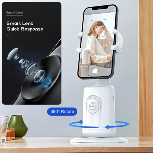 AI Smart Auto Face Tracking Gimbal Stabilizer, 360° Handheld Selfie Stick Tripod for Smartphones