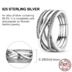 Original 925 Sterling Silver Geometric Butterfly Round Shape Cocktail Ring - Luxury Jewelry for Women | Elegant Finger Rings Collection