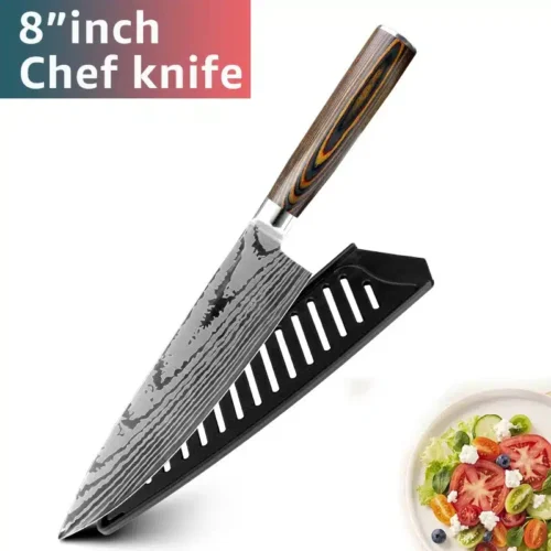 Japanese Chef Knife Set - High Carbon Steel Blades with Laser-Cut Precision for Culinary Excellence