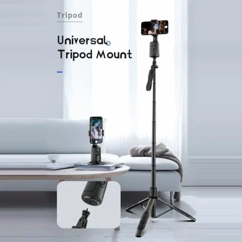 AI Smart Auto Face Tracking Gimbal Stabilizer, 360° Handheld Selfie Stick Tripod for Smartphones