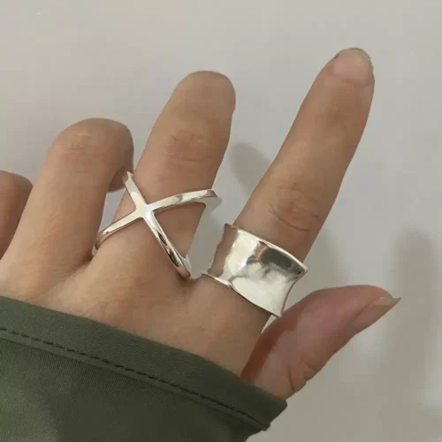 Exquisite Vintage Open Heart Ring – 925 Sterling Silver Finger Jewelry for Women