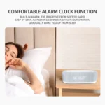 Multi-Functional Wireless Charger Alarm Clock with LED Time Display, Thermometer, and 15W Fast Charging Dock Station for iPhone and Samsung Phones