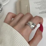 Chic Overlapping Irregular Hollowed-Out 925 Sterling Silver Ring for Women – Trendy Finger Jewelry