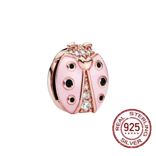 Gorgeous Rose Gold Flower Charm Beads – 925 Sterling Silver Jewelry Accents for Bracelets & Necklaces