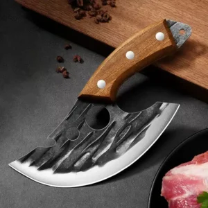 Meat Cleaver, Corkscrew, Steak, Vegetable, and Fruit Knives with Sheath – Perfect for Barbecue, Picnic, Camping, and Outdoor Culinary Adventures