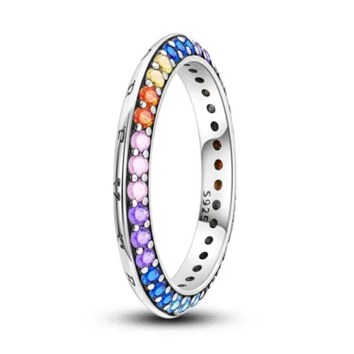 Exquisite 925 Sterling Silver Butterfly Ring – Geometric Round Shape Zircon Jewelry for Women