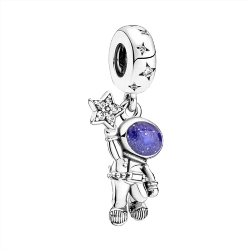Captivating Blue Astronaut Charm – 925 Sterling Silver Bead for Luxury Bracelets & Necklaces