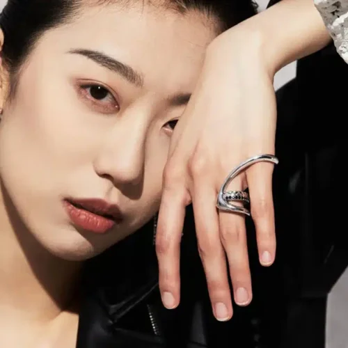 Bold Vintage Punk Zircon Ring – 925 Sterling Silver Hip Hop Jewelry Gift for Women & Girls