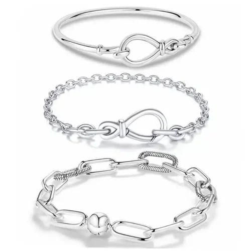 Timeless 925 Sterling Silver Me Bracelet – Pulseira Collection Charm Jewelry for Women