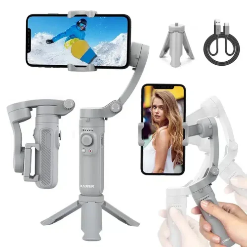 Foldable HQ3 3-Axis Gimbal Stabilizer, Smooth Video Recording for iPhone & Android