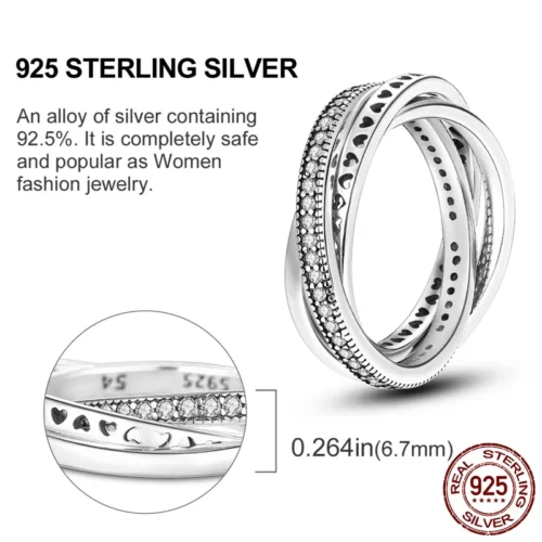Exquisite 925 Sterling Silver Butterfly Ring – Geometric Round Shape Zircon Jewelry for Women