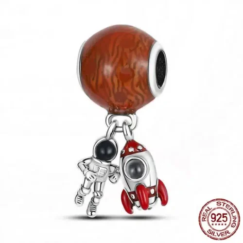 Captivating Blue Astronaut Charm – 925 Sterling Silver Bead for Luxury Bracelets & Necklaces