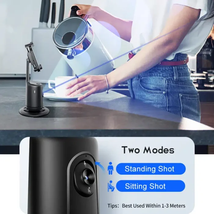 AI Smart Auto Face Tracking Gimbal Stabilizer- The Ultimate Desktop Handheld Gimbal Selfie Stick Tripod Phone Stand Holder for Smartphone