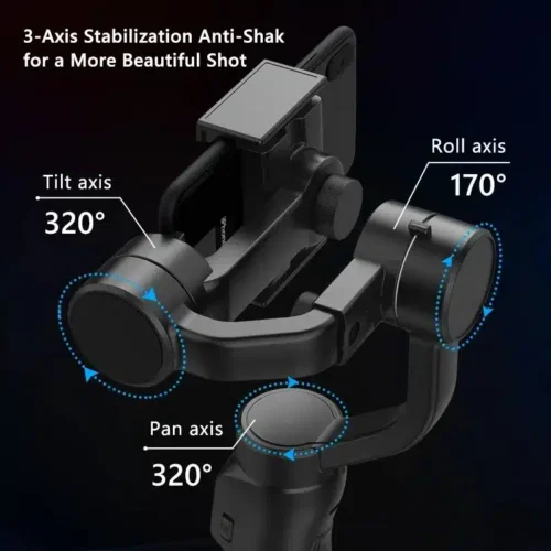 F8 Handheld 3-Axis Gimbal Phone Holder, Perfect for Stabilized Videos on iPhone, Xiaomi & More