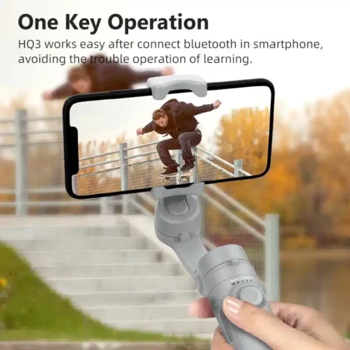 Foldable HQ3 3-Axis Gimbal Stabilizer, Smooth Video Recording for iPhone & Android