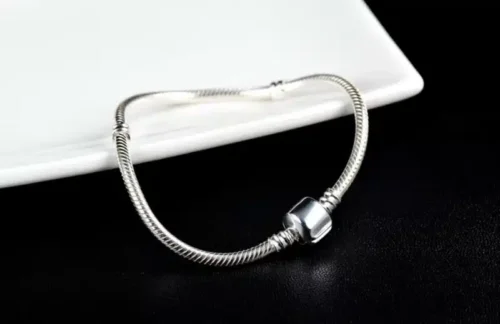 Authentic Tibetan Silver Snake Chain Bracelet – DIY Charms Compatible, Perfect Gift for Women (16-23cm)