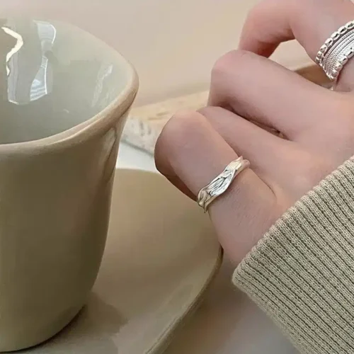 Stylish 925 Sterling Silver Letter Rings – Retro Punk Chain Design for Women & Girls, Lucky Gift Jewelry