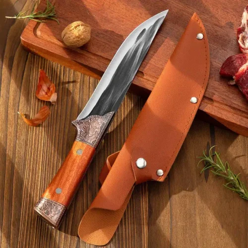 Professional Stainless Steel Kitchen Knife Set - Boning, Meat Cutter, & Grill Knife with Non-Slip Handle