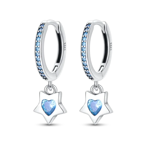 Genuine 925 Sterling Silver Love Feather Hoop Earrings – Compatible with Original Charms | Elegant Stud Jewelry Gifts for Women & Girls