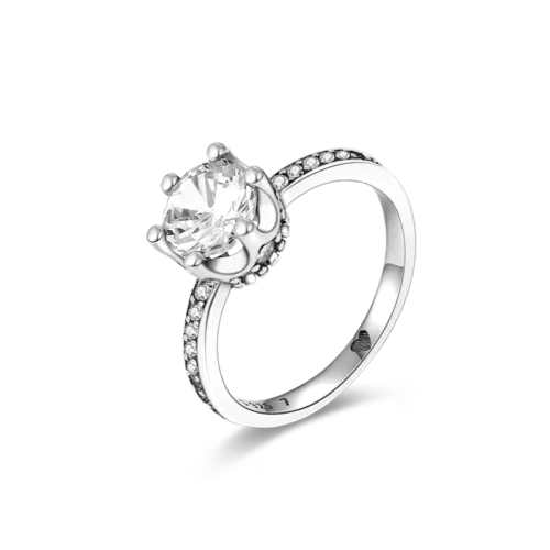 Exquisite 925 Sterling Silver Butterfly Ring – Geometric Round Shape Zircon Jewelry for Women
