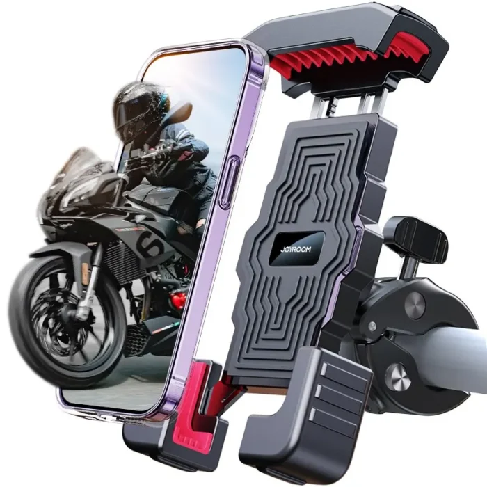 Motorcycle Phone Holder Mount- Quick 1-Second Installation, Auto-Lock & Release, Fits 4.7″-7” Phones